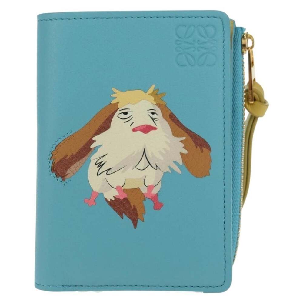 Loewe Leather x Ghibli Howl's Compact Zip Wallet Hin Light Blue
